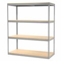 Global Industrial Record Storage Rack Without Boxes 72inW x 30inD x 84inH, Gray 130125